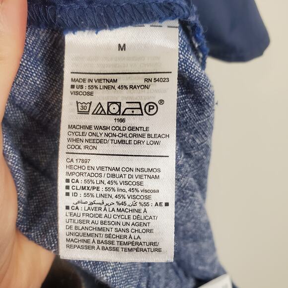 Old Navy Linen Blend Trousers Blue Medium - Picture 8 of 8